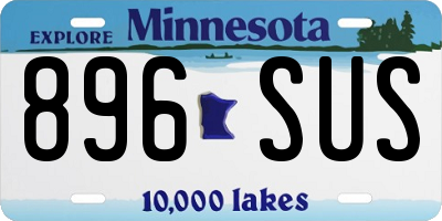 MN license plate 896SUS
