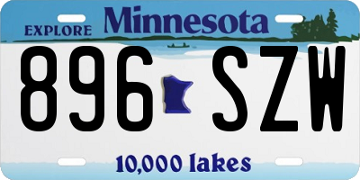 MN license plate 896SZW