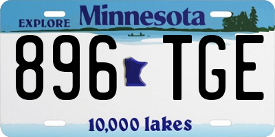 MN license plate 896TGE