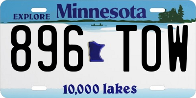 MN license plate 896TOW