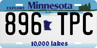 MN license plate 896TPC