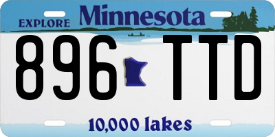 MN license plate 896TTD