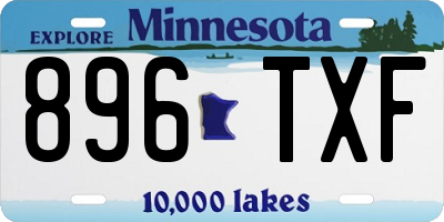 MN license plate 896TXF