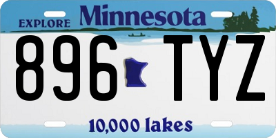 MN license plate 896TYZ