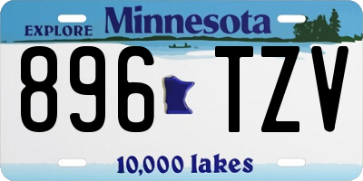 MN license plate 896TZV