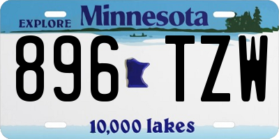 MN license plate 896TZW