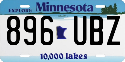 MN license plate 896UBZ