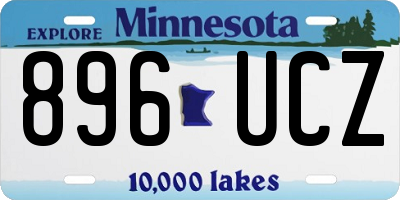 MN license plate 896UCZ