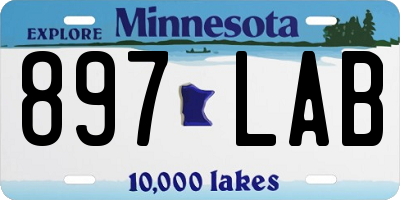 MN license plate 897LAB