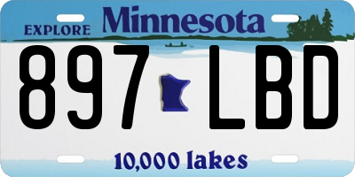 MN license plate 897LBD
