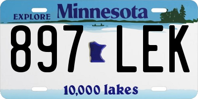 MN license plate 897LEK