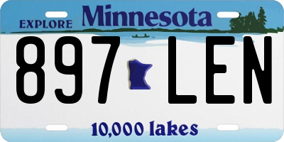 MN license plate 897LEN