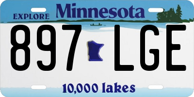 MN license plate 897LGE