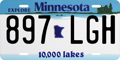 MN license plate 897LGH