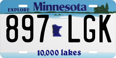 MN license plate 897LGK