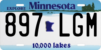 MN license plate 897LGM