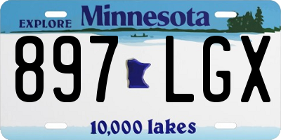 MN license plate 897LGX