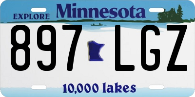 MN license plate 897LGZ