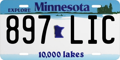 MN license plate 897LIC