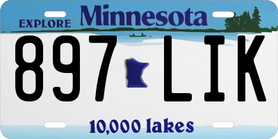 MN license plate 897LIK