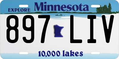 MN license plate 897LIV