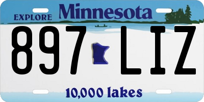 MN license plate 897LIZ