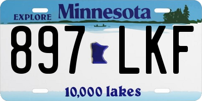 MN license plate 897LKF