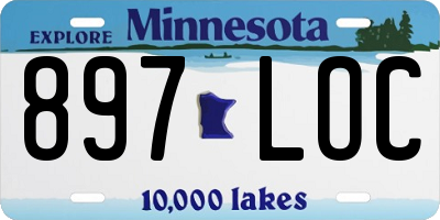 MN license plate 897LOC