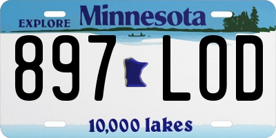 MN license plate 897LOD