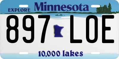 MN license plate 897LOE
