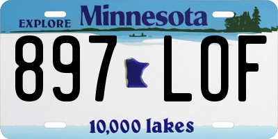 MN license plate 897LOF