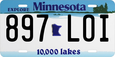 MN license plate 897LOI