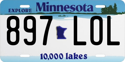 MN license plate 897LOL