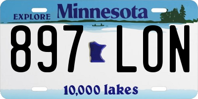 MN license plate 897LON