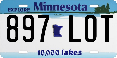 MN license plate 897LOT