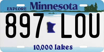 MN license plate 897LOU