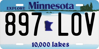 MN license plate 897LOV