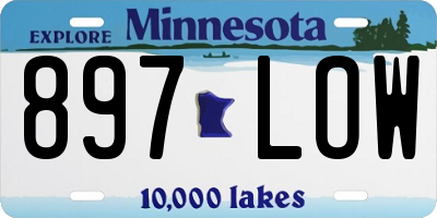 MN license plate 897LOW