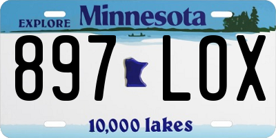 MN license plate 897LOX
