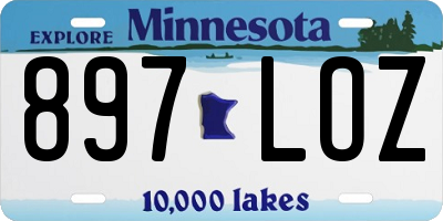 MN license plate 897LOZ
