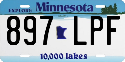 MN license plate 897LPF
