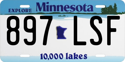 MN license plate 897LSF