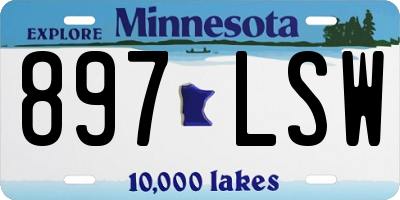 MN license plate 897LSW