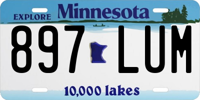 MN license plate 897LUM