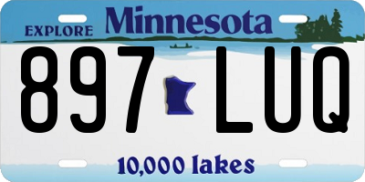 MN license plate 897LUQ