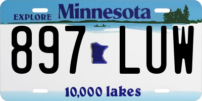 MN license plate 897LUW