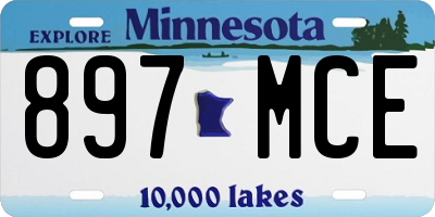 MN license plate 897MCE