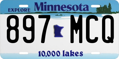 MN license plate 897MCQ