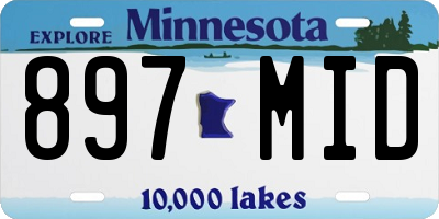 MN license plate 897MID