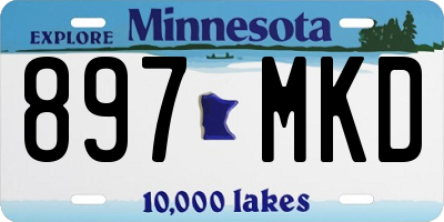 MN license plate 897MKD